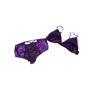 Women Ella Lust Plus Size 4XL Lingerie Set with Bra And Panties Sexy Purple NWOT